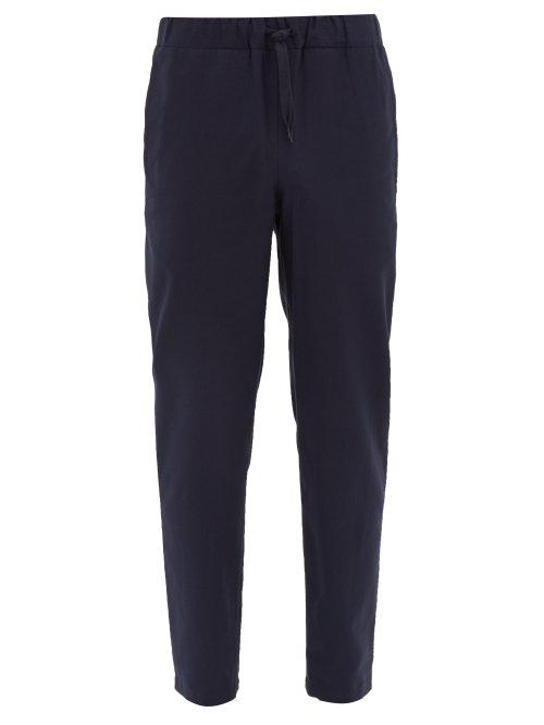 Matchesfashion.com A.p.c. - Kaplan Pinstripe Cotton Blend Trousers - Mens - Navy