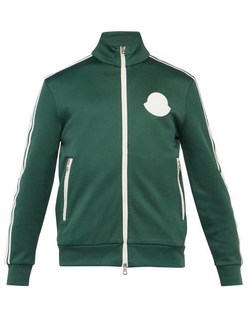 Matchesfashion.com Moncler - Rubberised Logo Patch Zip Through Track Jacket - Mens - Green
