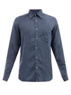 Matchesfashion.com The Gigi - Patch-pocket Lyocell-twill Shirt - Mens - Navy