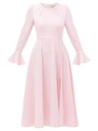 Matchesfashion.com Beulah - Yahvi Buttoned Wool Midi Dress - Womens - Light Pink