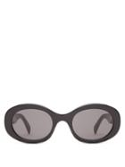 Celine Eyewear - Oval Acetate Sunglasses - Womens - Black