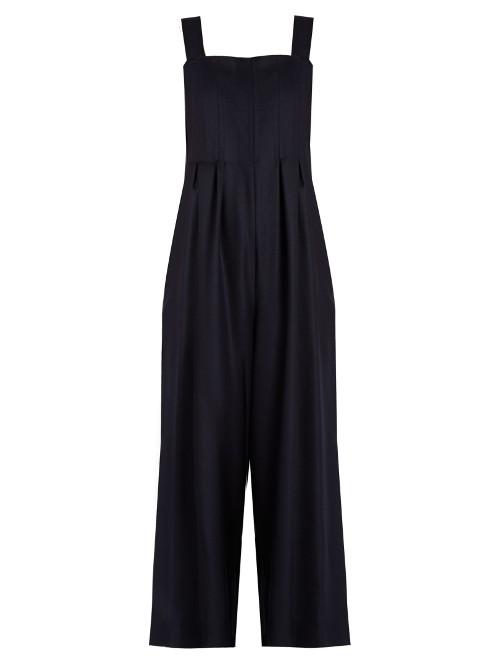 Sea Sleeveless Wide-leg Wool Jumpsuit