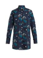 Matchesfashion.com Thorsun - Georgie Polynesian Print Cotton Shirt - Womens - Navy Multi