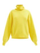 Raey - Cropped Displaced-sleeve Roll-neck Wool Sweater - Womens - Yellow