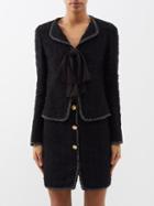 Giambattista Valli - Bow-front Boucl-tweed Jacket - Womens - Black