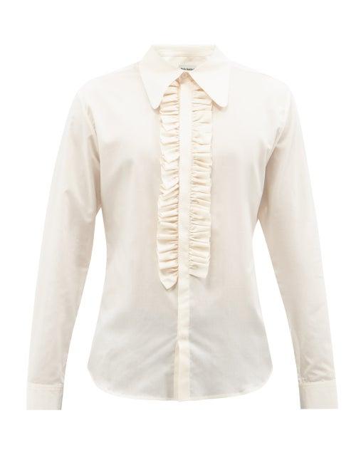 Molly Goddard - Matthew Frilled Cotton Shirt - Mens - Cream