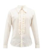 Molly Goddard - Matthew Frilled Cotton Shirt - Mens - Cream