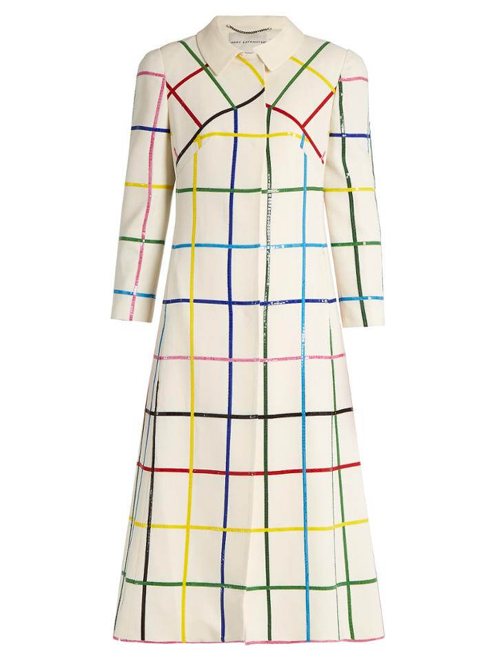 Mary Katrantzou Benatar Grid-print Wool Coat