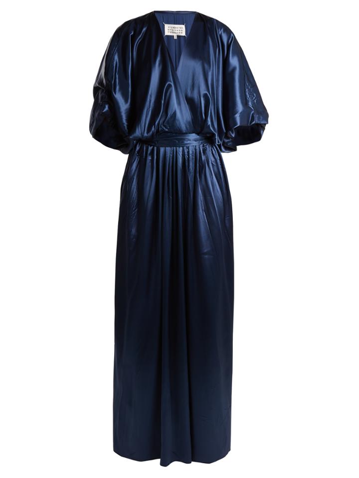 Maison Margiela V-neck Draped Satin Gown