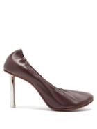 Matchesfashion.com Vetements - Lighter-heel Leather Ballerina Pumps - Womens - Burgundy