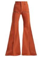 Matchesfashion.com Chlo - Zip Embellished Flared Jeans - Womens - Light Brown