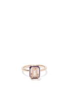 Selim Mouzannar - Mina Morganite, Enamel & 18kt Rose-gold Ring - Womens - Navy Multi