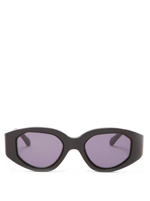 Matchesfashion.com Karen Walker Eyewear - Castaway Cat Eye Acetate Sunglasses - Womens - Black
