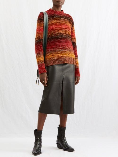 Chlo - Degrad Recycled-cashmere Sweater - Womens - Orange Multi