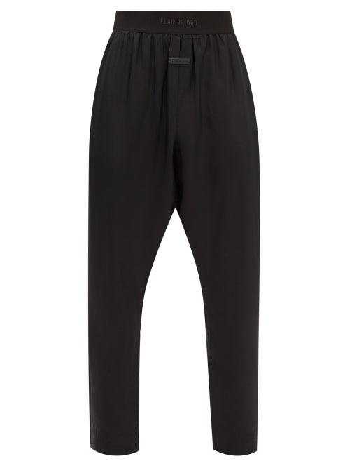 Fear Of God - Logo-patch Satin Trousers - Mens - Black