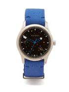 Gucci - G-timeless Stainless-steel & Gg-jacquard Watch - Mens - Blue