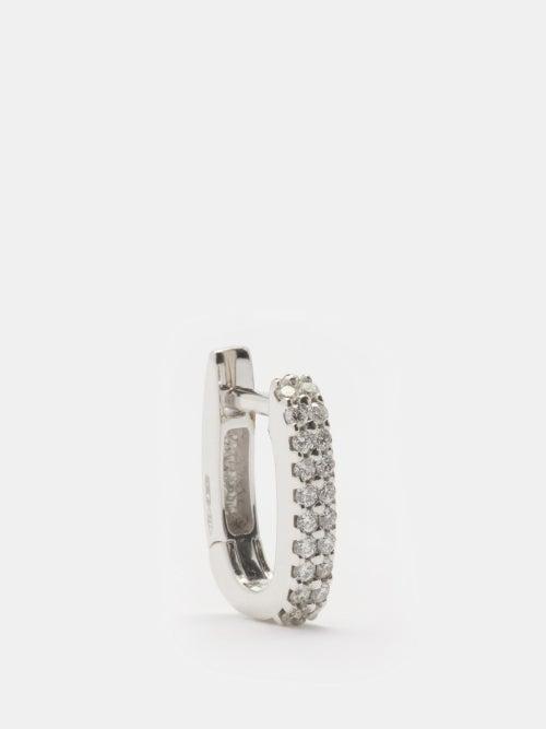 Era - Diamond & 18k White-gold Single Earring - Womens - White Gold Multi