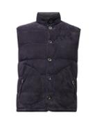 Matchesfashion.com Ralph Lauren Purple Label - Reversible Quilted Down Suede And Shell Gilet - Mens - Navy