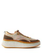 Chlo - Nama Blanket-stitch Recycled-mesh Trainers - Womens - Multi
