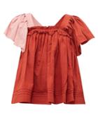 Matchesfashion.com Story Mfg - Aida Gathered Organic Cotton Voile Top - Womens - Red Multi