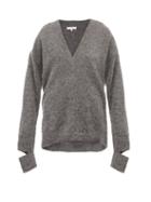 Matchesfashion.com Tibi - Airy V Neck Alpaca Blend Sweater - Womens - Grey