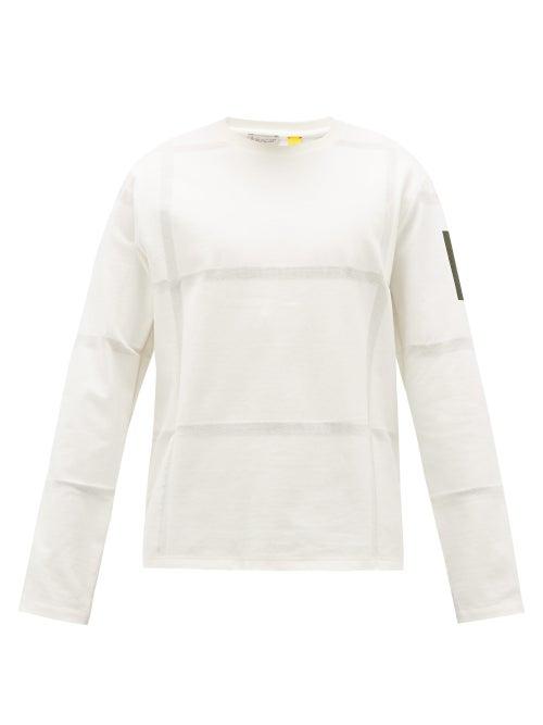 Matchesfashion.com 5 Moncler Craig Green - Woven Stripes Cotton Long-sleeved T-shirt - Mens - White