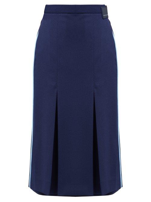 Matchesfashion.com Prada - Wrap Front Technical Jersey Skirt - Womens - Blue