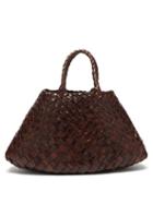 Dragon Diffusion - Santa Croce Small Woven-leather Tote Bag - Womens - Dark Brown