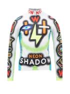 Walter Van Beirendonck - Neon Shadow-print Long-sleeved T-shirt - Mens - White Multi