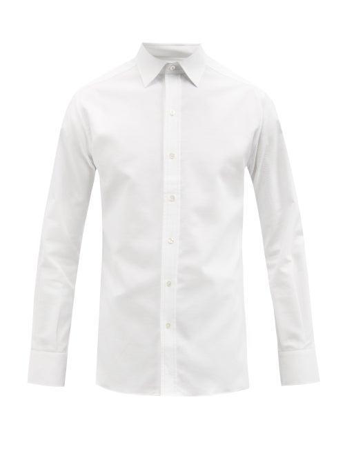 Mens Rtw Sbline - Cotton-piqu Shirt - Mens - White