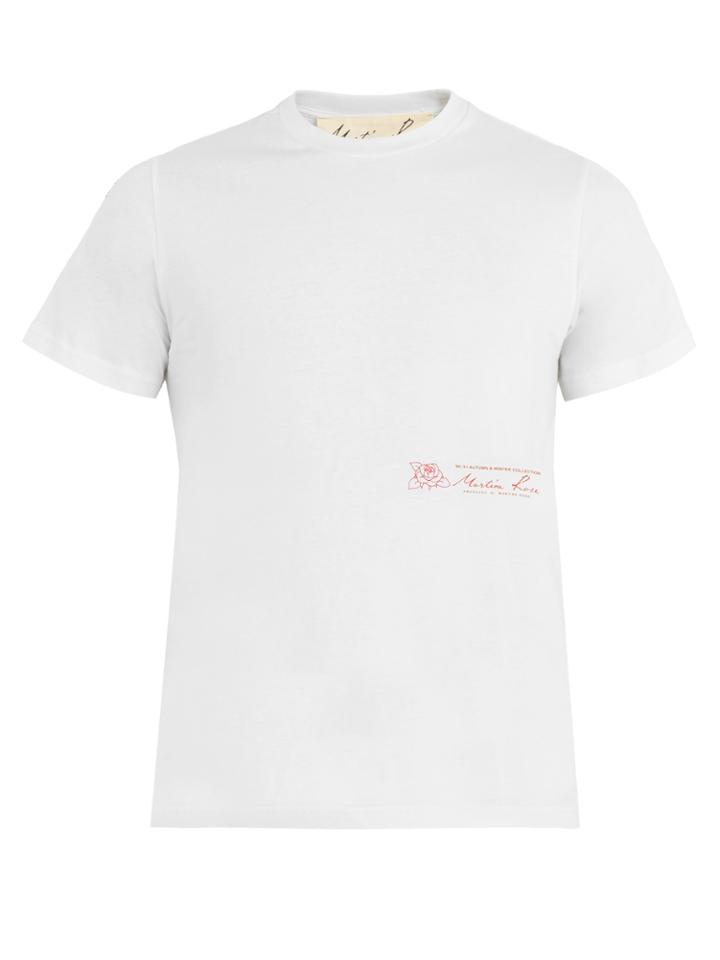 Martine Rose Rose-print Cotton-blend T-shirt