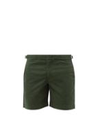 Orlebar Brown - Bulldog Cotton-blend Twill Shorts - Mens - Dark Green