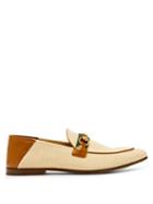 Matchesfashion.com Gucci - Brixton Collapsible Heel Canvas Loafers - Mens - Beige