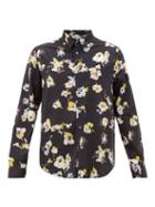 Matchesfashion.com Hope - Watercolour Floral-print Cotton Shirt - Mens - Black Multi