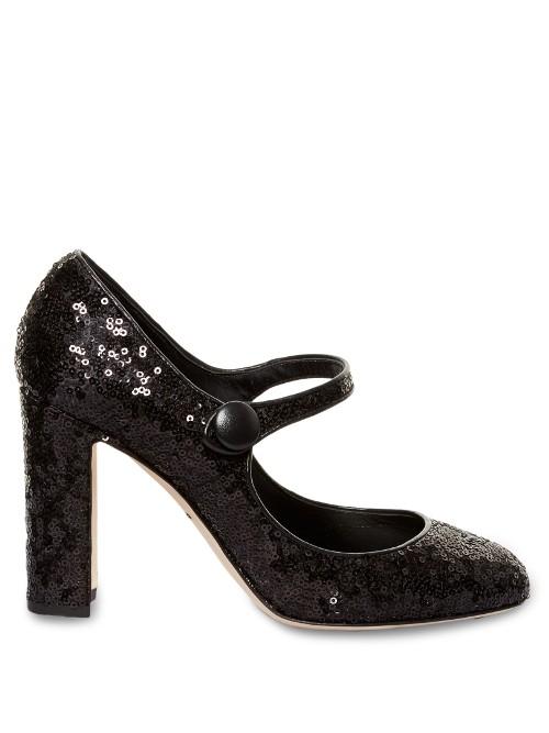 Dolce & Gabbana Block-heel Sequin Pumps