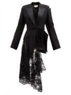 Alexander Mcqueen - Waterfall Lace And Twill Jacket - Womens - Black