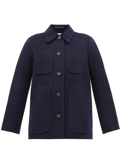 Matchesfashion.com Acne Studios - Okera Single Breasted Double Faced Wool Coat - Womens - Navy