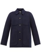 Matchesfashion.com Acne Studios - Okera Single Breasted Double Faced Wool Coat - Womens - Navy