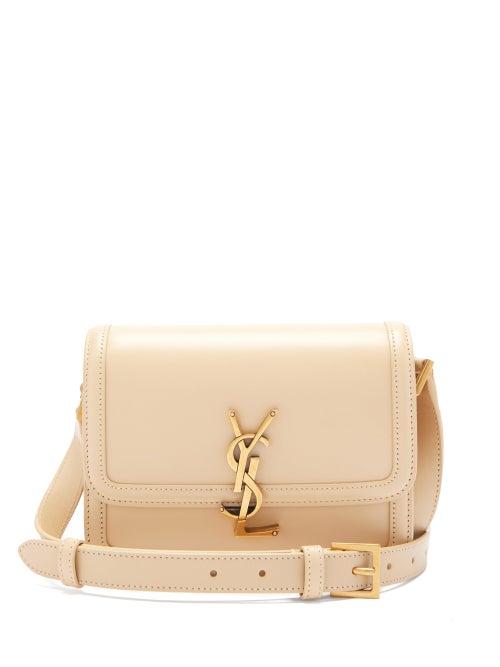 Matchesfashion.com Saint Laurent - Solferino Ysl-plaque Leather Shoulder Bag - Womens - Ivory