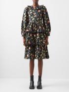 Batsheva - X Laura Ashley Welsh Printed Cotton Mini Dress - Womens - Black Multi