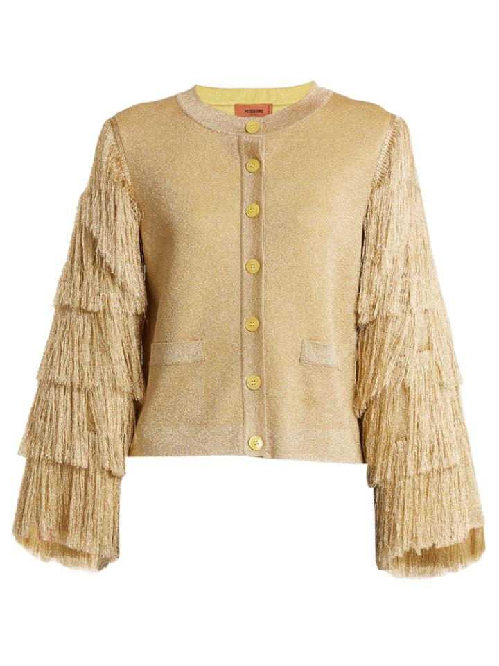 Missoni Fringed-sleeve Knit Cardigan