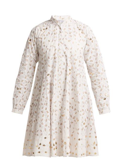 Matchesfashion.com Juliet Dunn - Leaf Print Cotton Jacket - Womens - White Multi