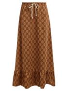 Matchesfashion.com Gucci - Gg Print High Rise Maxi Skirt - Womens - Beige Multi