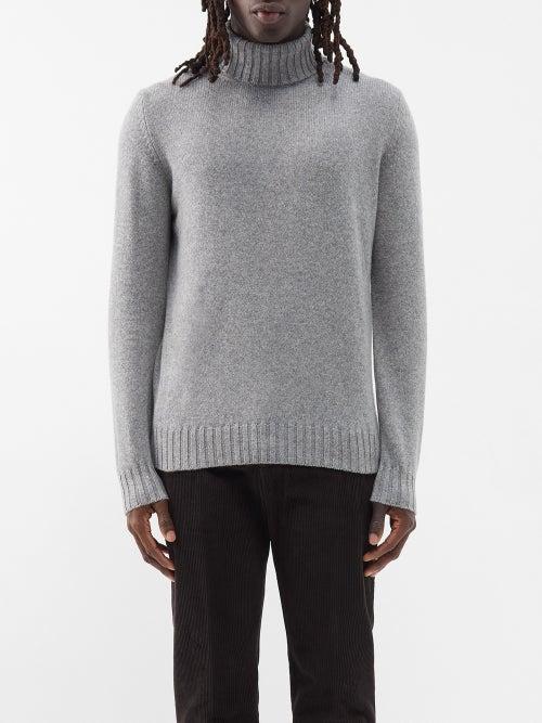 Thom Sweeney - Roll-neck Wool Sweater - Mens - Grey