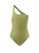 Matchesfashion.com Jade Swim - Evolve One-shoulder Swimsuit - Womens - Green