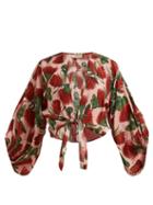 Matchesfashion.com Adriana Degreas - Fiore Floral Print Silk De Chine Blouse - Womens - Pink Print