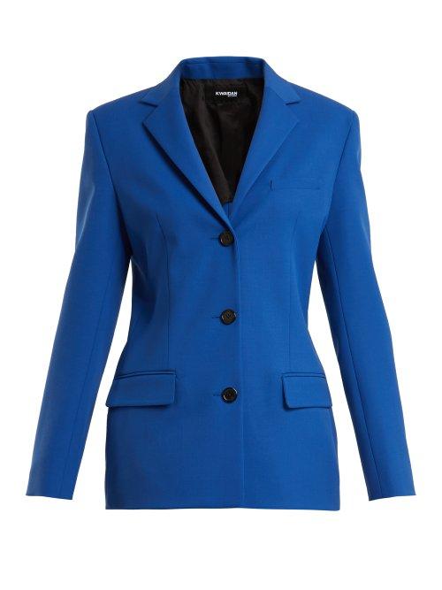 Matchesfashion.com Kwaidan Editions - Vienna Single Breasted Jacket - Womens - Blue