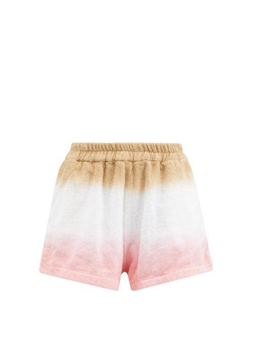 Terry - Estate Tie-dye Cotton-terry Shorts - Womens - Pink Multi