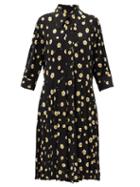 Matchesfashion.com Norma Kamali - Floral-print Jersey Shirt Dress - Womens - Black Print