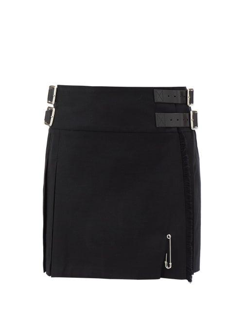 Matchesfashion.com Le Kilt - Micro Wool-gabardine Mini Skirt - Womens - Black